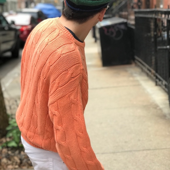 🔥 VTG Benetton Peach Cotton Pattern knit sweater - Picture 4 of 5